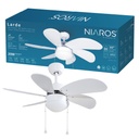 Ventilador techo Larde 2xE27 Ø82 6 aspas DC Blanco