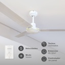 Ventilador techo Saltok con mando Ø132 3 aspas Blanco