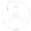 Ventilador techo Saltok con mando Ø132 3 aspas Blanco
