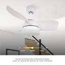 Ventilador techo Namuno con luz CCT regulable y mando Ø71 3 aspas DC Blanco