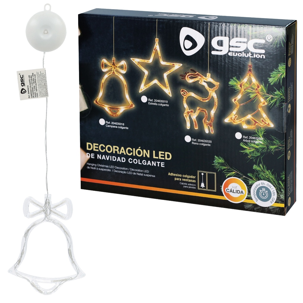 Campana colgante de navidad LED 3xAAA
