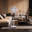 Ventilador de pie Tehri con mando y temporizador Ø43cm 30W motor DC Blanco