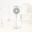 Ventilador de pie Tehri con mando y temporizador Ø43cm 30W motor DC Blanco
