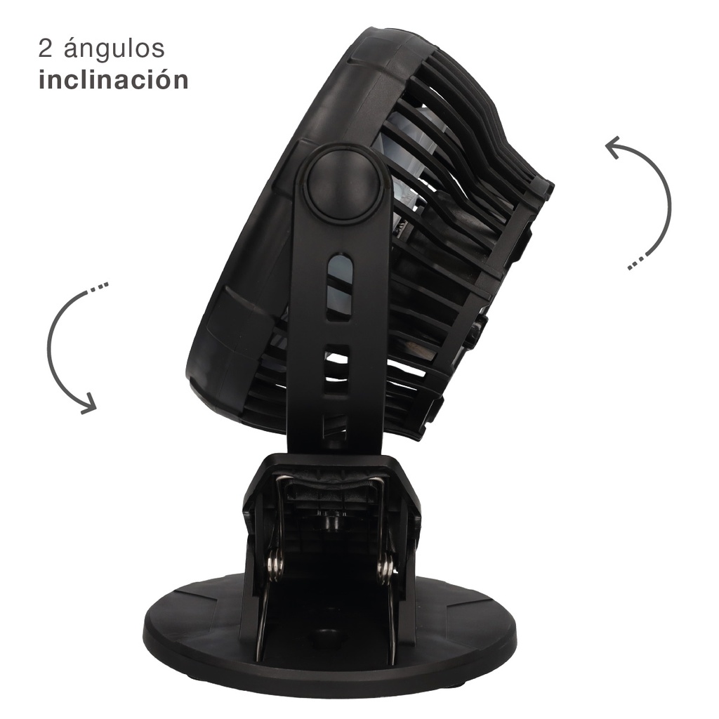 Mini ventilador USB tipo clip Fune 3W Negro
