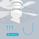 Mini ventilador techo Oristán con luz CCT regulable y mando Ø40 5 aspas DC Blanco 