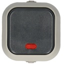 Interruptor  + LED luminoso de superficie IP54 Negro - 6u caja exp