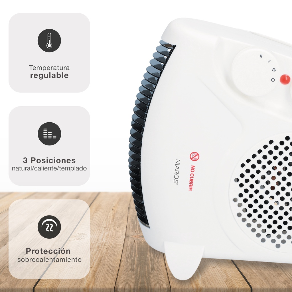 Calefactor eléctrico vertical/horizontal Bikis Máx. 2000W
