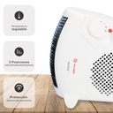 Calefactor eléctrico vertical/horizontal Bikis Máx. 2000W