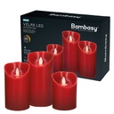 Pack 3 velas decorativas LED de cera 100 - 120 - 150mm Rojo