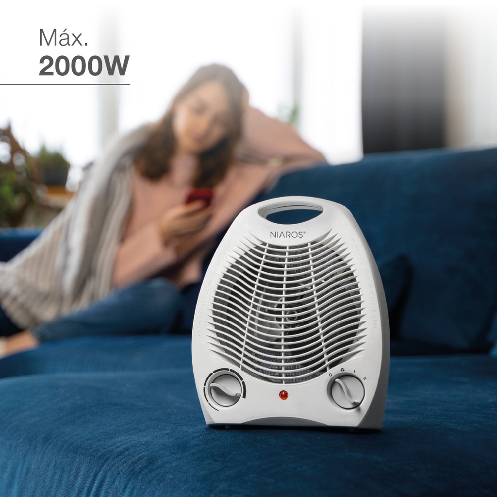 Calefactor eléctrico vertical Tupa Máx. 2000W Blanco