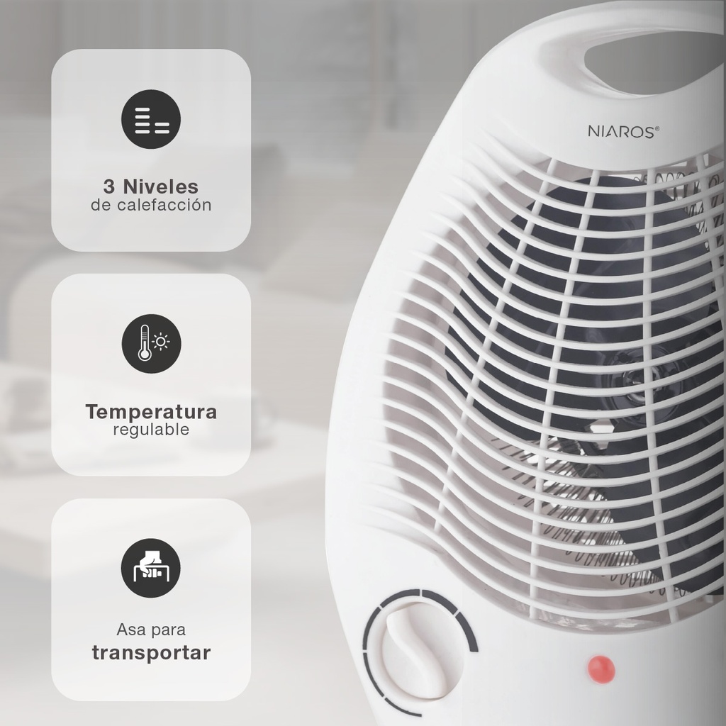 Calefactor eléctrico vertical Tupa Máx. 2000W Blanco