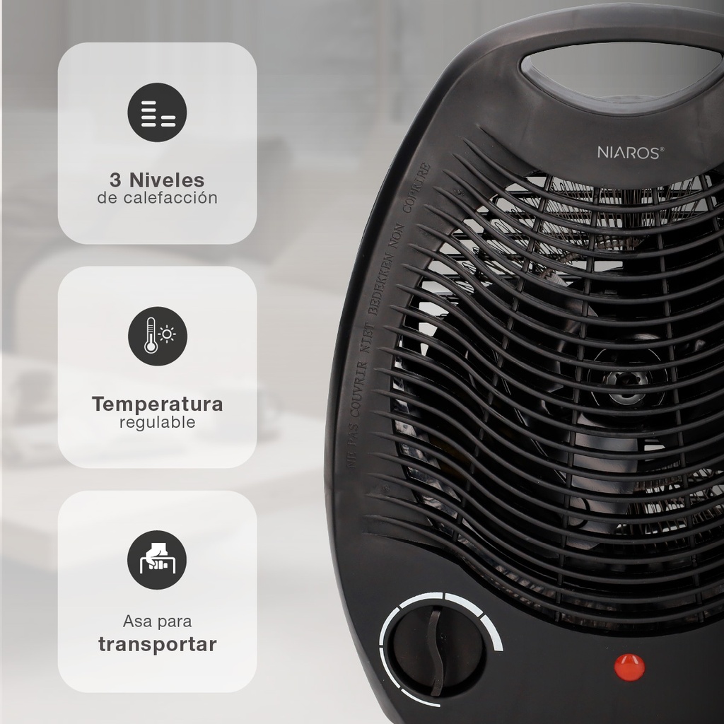 Calefactor eléctrico vertical Tupa Máx. 2000W Negro