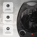 Calefactor eléctrico vertical Tupa Máx. 2000W Negro