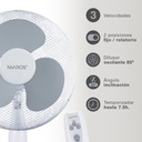 Ventilador de pie Riesi con mando y temporizador Ø43cm 45W Blanco