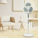 Ventilador de pie Riesi con mando y temporizador Ø43cm 45W Blanco