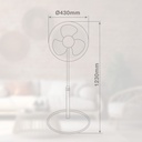 Ventilador de pie Riesi con mando y temporizador Ø43cm 45W Blanco