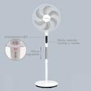 Ventilador de pie Sortino con mando y temporizador Ø43cm 65W Blanco