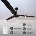 Ventilador techo Saltok con mando Ø142 3 aspas Negro