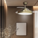 Ventilador techo Lugela con luz CCT regulable y mando Ø107 3 aspas retráctiles DC Dorado