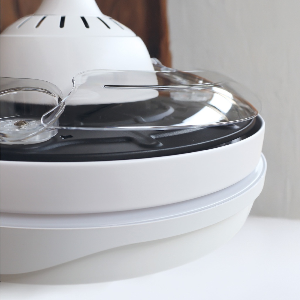 Ventilador techo Lentini con luz CCT regulable y mando Ø107 3 aspas retráctiles DC Blanco