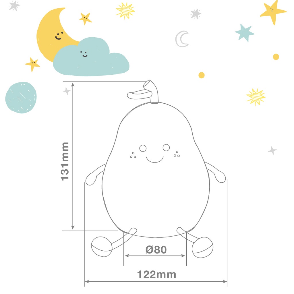 Luz de noche infantil LED Pera 1W RGB batería recargable