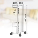 Radiador de aceite 9 elementos Durasil con mando Máx. 2000W 