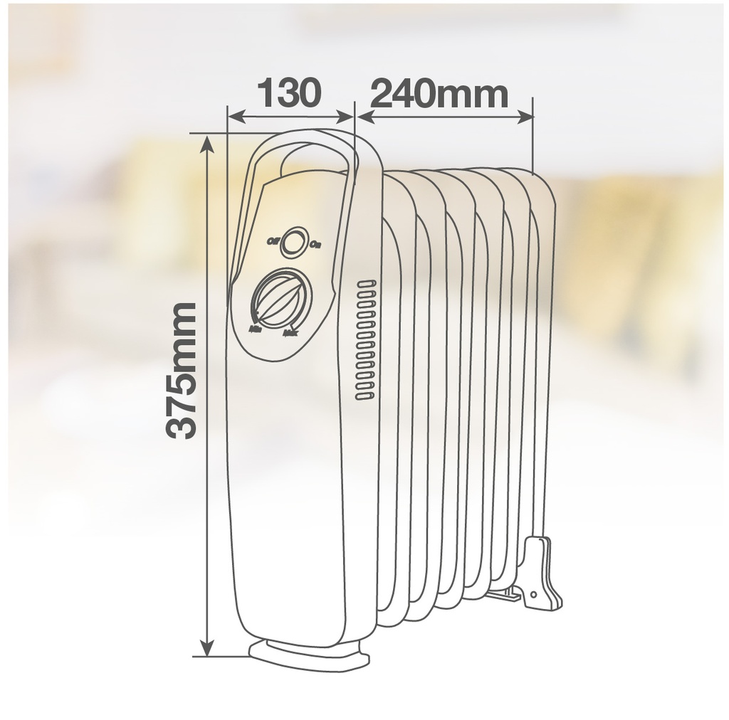 Mini radiador de aceite 5 elementos Eldere Máx. 500W 
