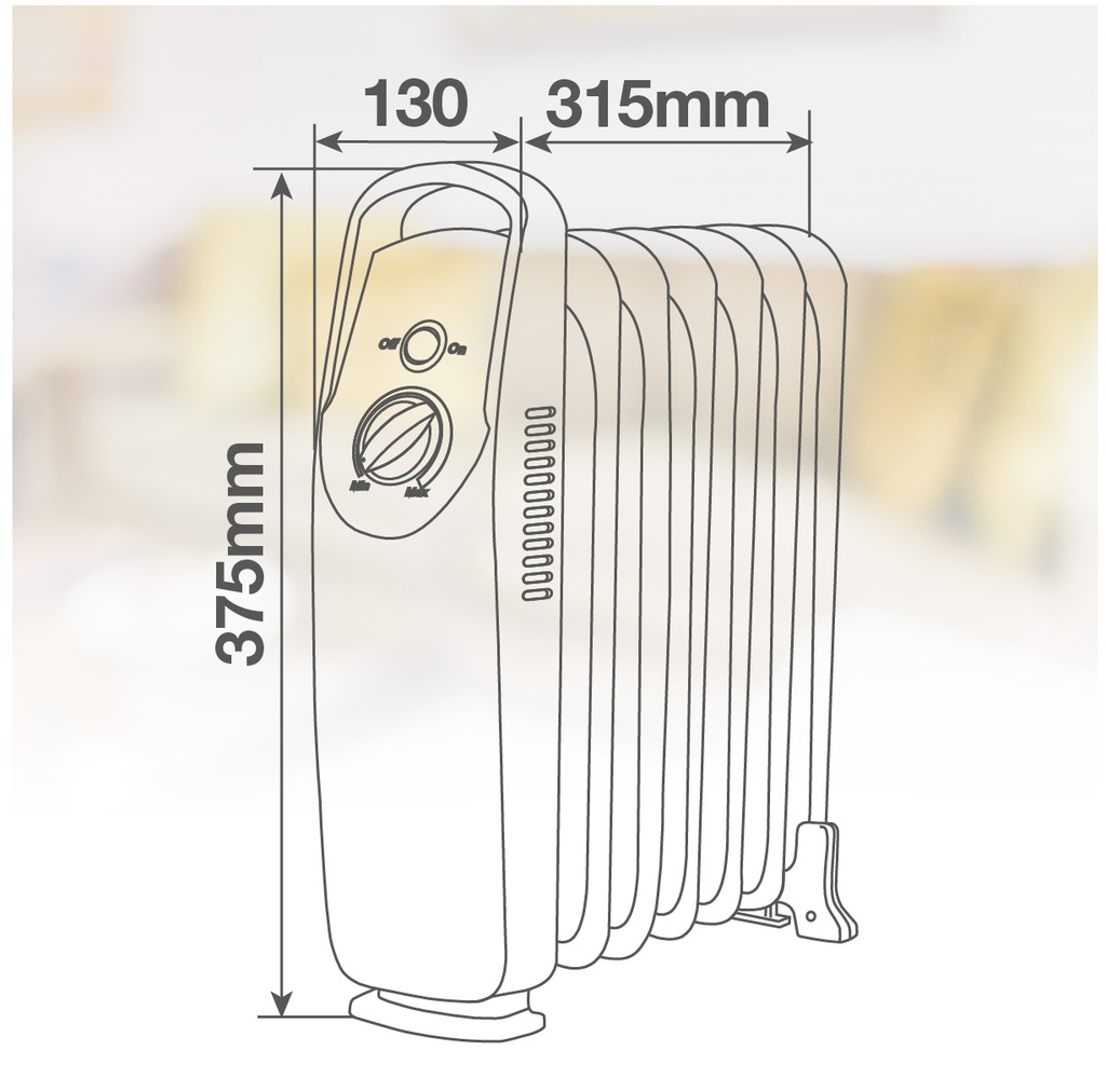 Mini radiador de aceite 7 elementos Eldere Máx. 700W 