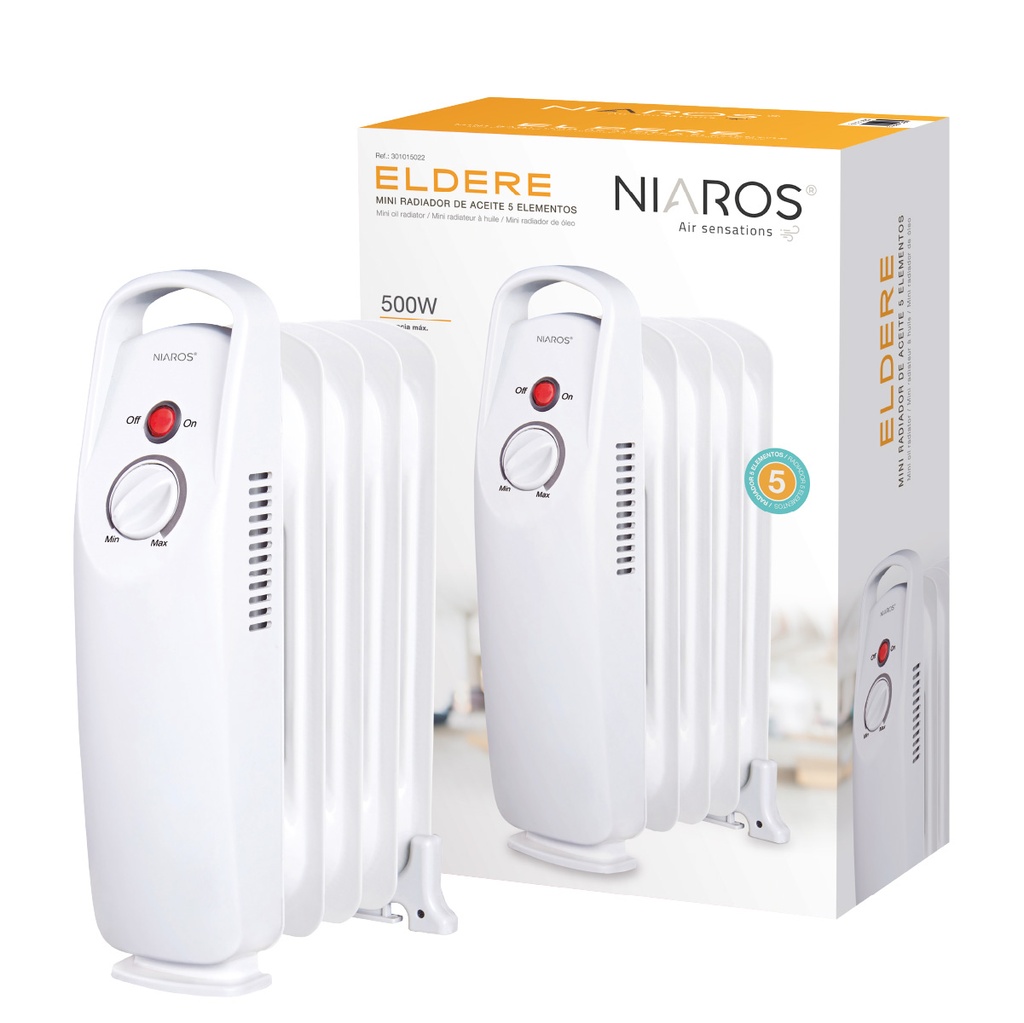 Mini radiador de aceite 5 elementos Eldere Máx. 500W 