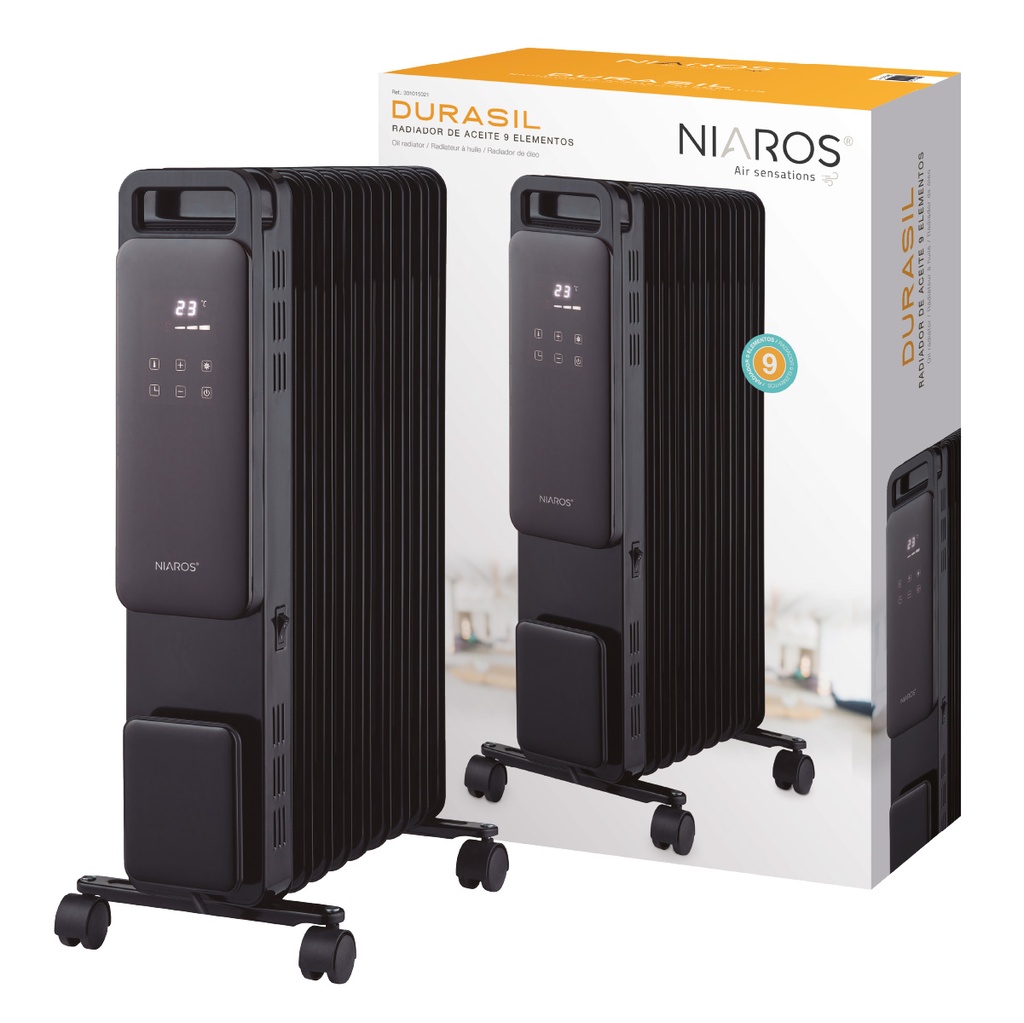 Radiador de aceite 9 elementos Durasil con mando Máx. 2000W 