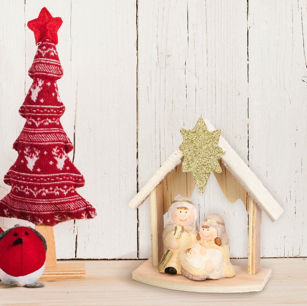 Figura decorativa nacimiento belén - 6u caja exp