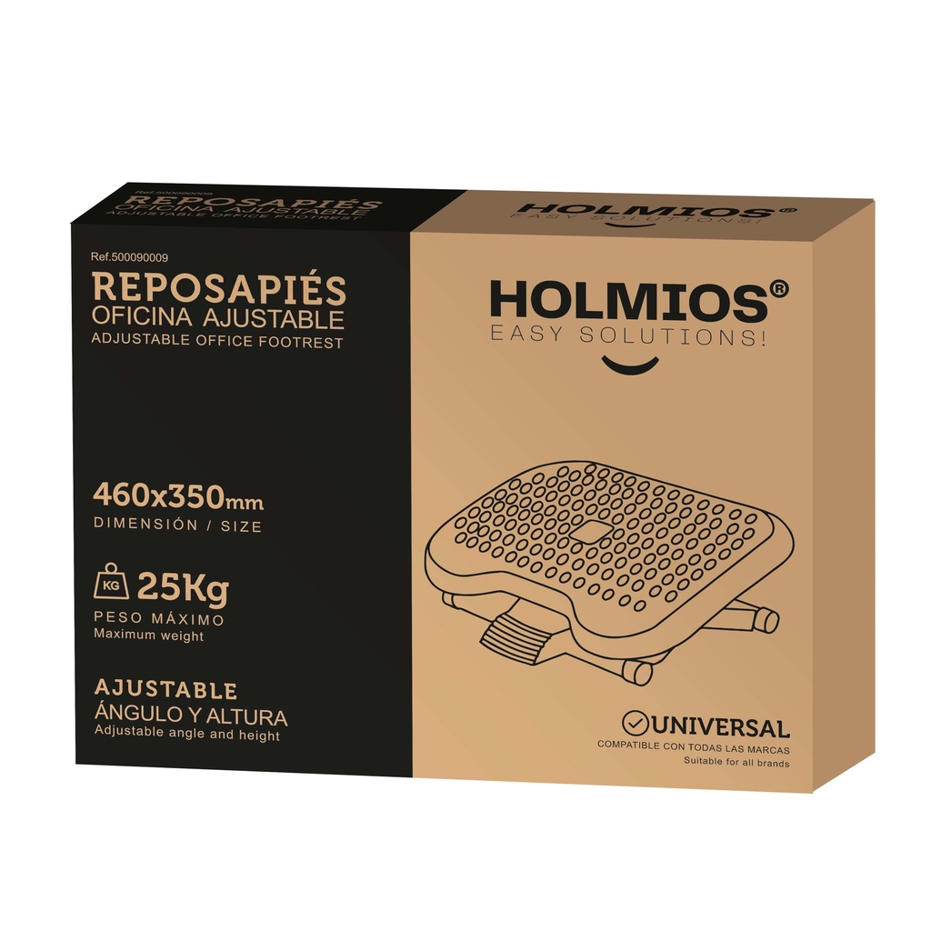Reposapiés de oficina ergonómico ajustable en ángulo y altura