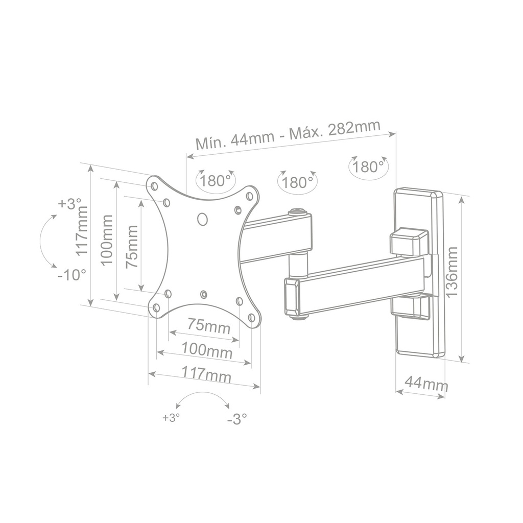 Soporte de TV con brazo 13" - 27"