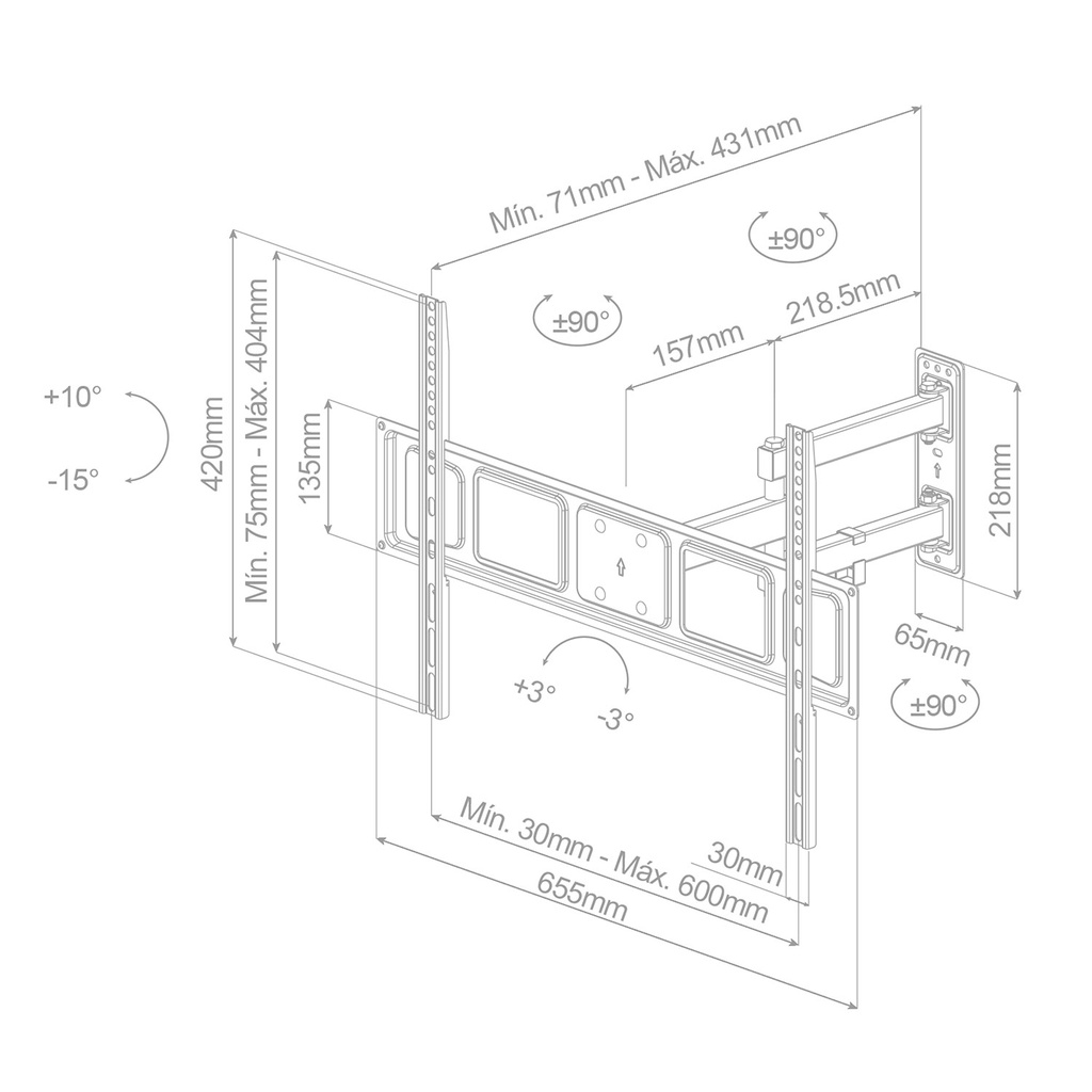 Soporte de TV con brazo 37" - 70"