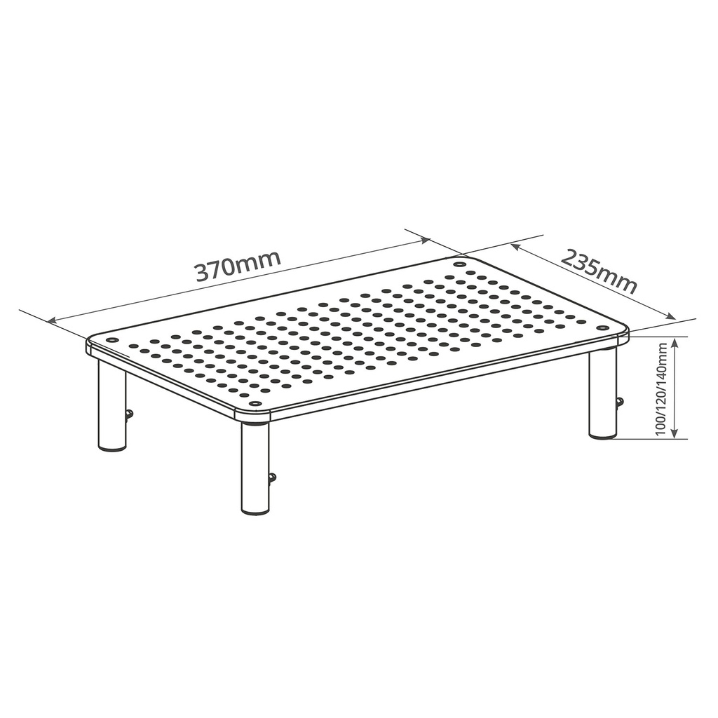 Soporte metálico elevador de monitor