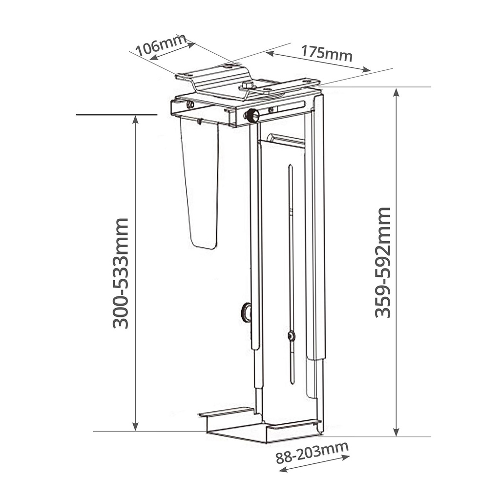 Soporte para CPU bajo mesa ajustable