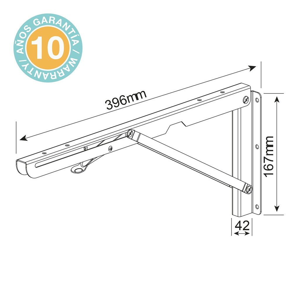 Escuadras para estante plegables / abatibles