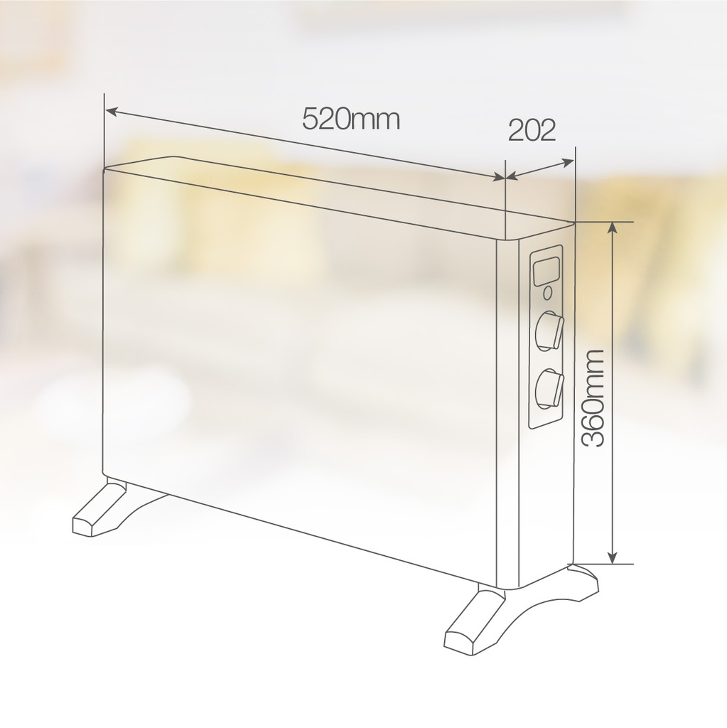 Calefactor eléctrico convector Selatin Máx. 2000W Negro 