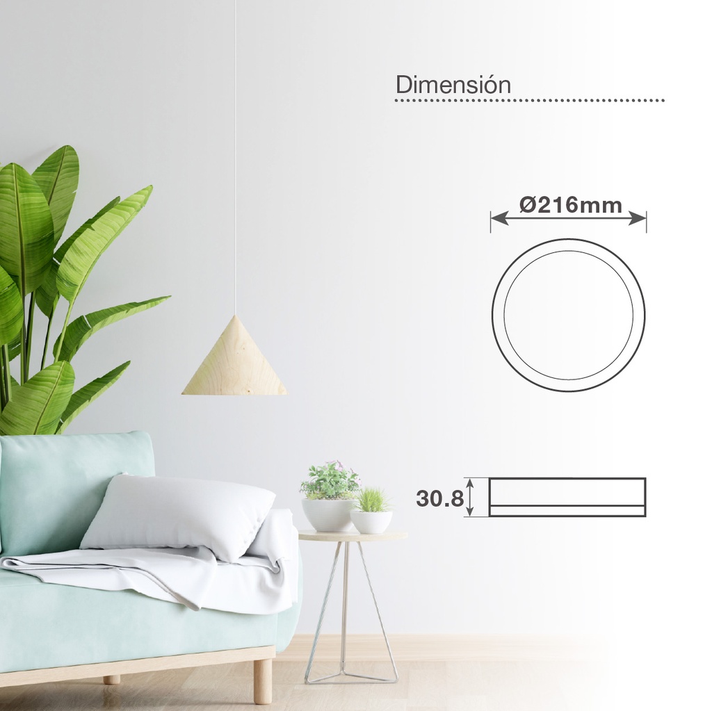 Downlight superficie LED redondo Tikan 18W 6500K Blanco - Libertina