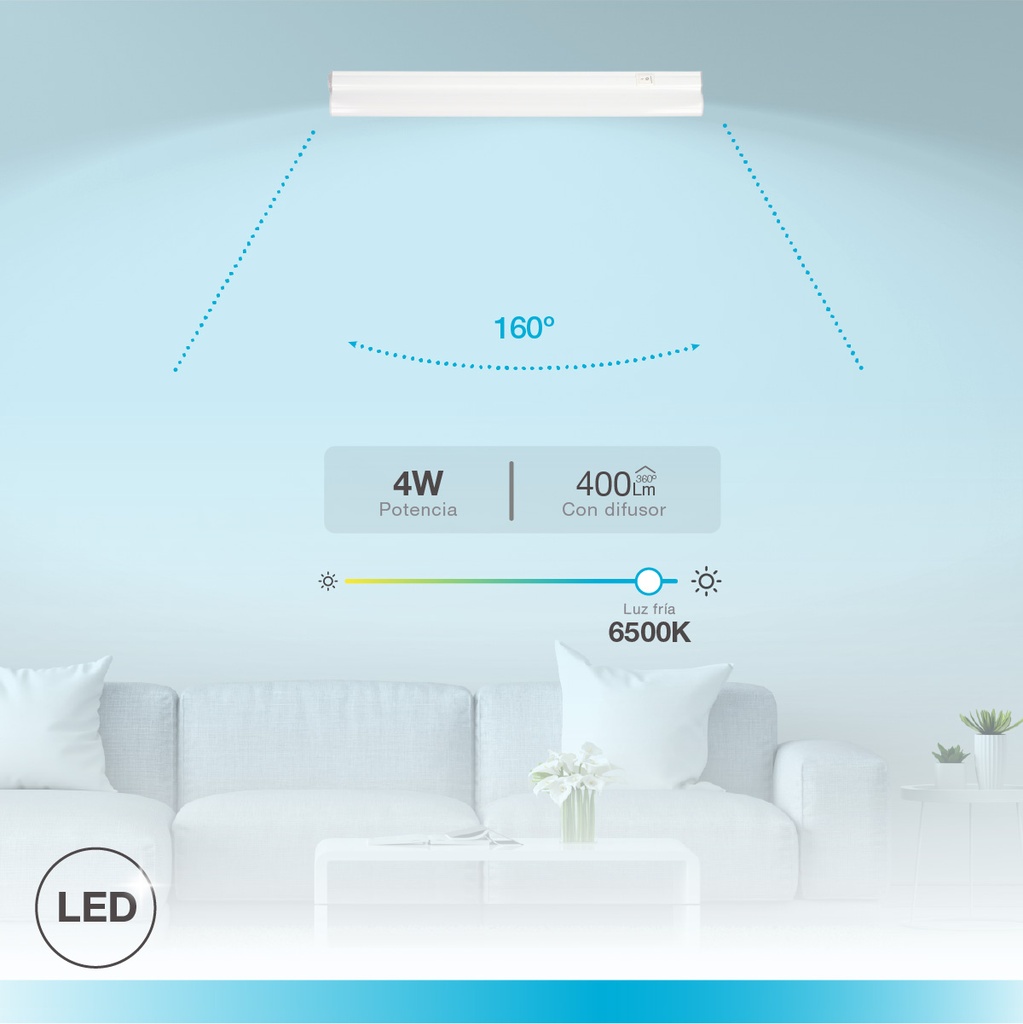 Regleta T5 LED 305mm 4W 6500K - Libertina