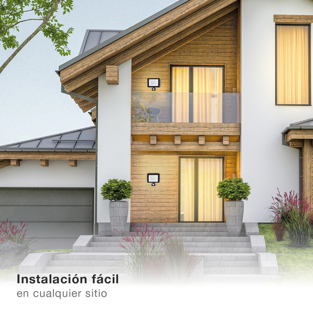 Proyector LED con sensor 50W 6500K IP65 Negro - Libertina