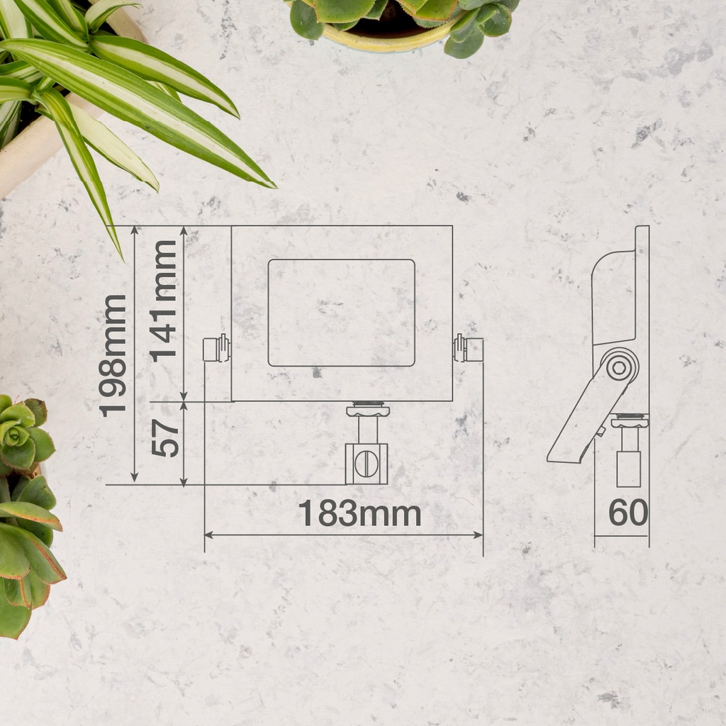 Proyector LED con sensor 50W 6500K IP65 Negro - Libertina