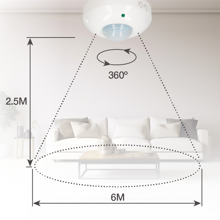 Detector superficie techo Malopa Blanco