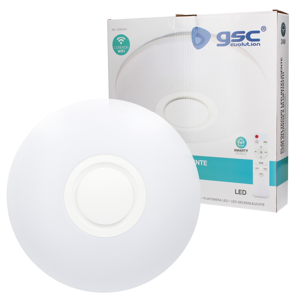 Plafón techo Paris con altavoz 24W RGB 3000-6500K regulable