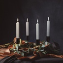 Pack 6 velas decorativas LED candelabro 160mm