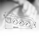 Ladrón triple salida con interruptor vertical - 10u caja exp