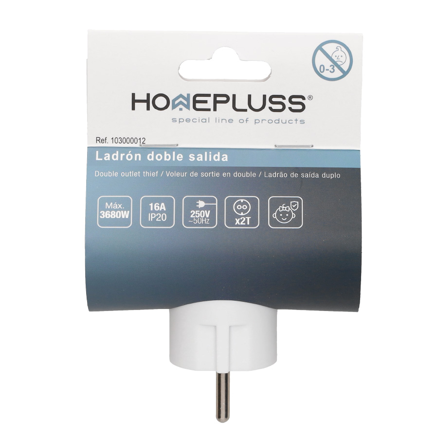 Ladron doble salida "T"- 6u caja exp