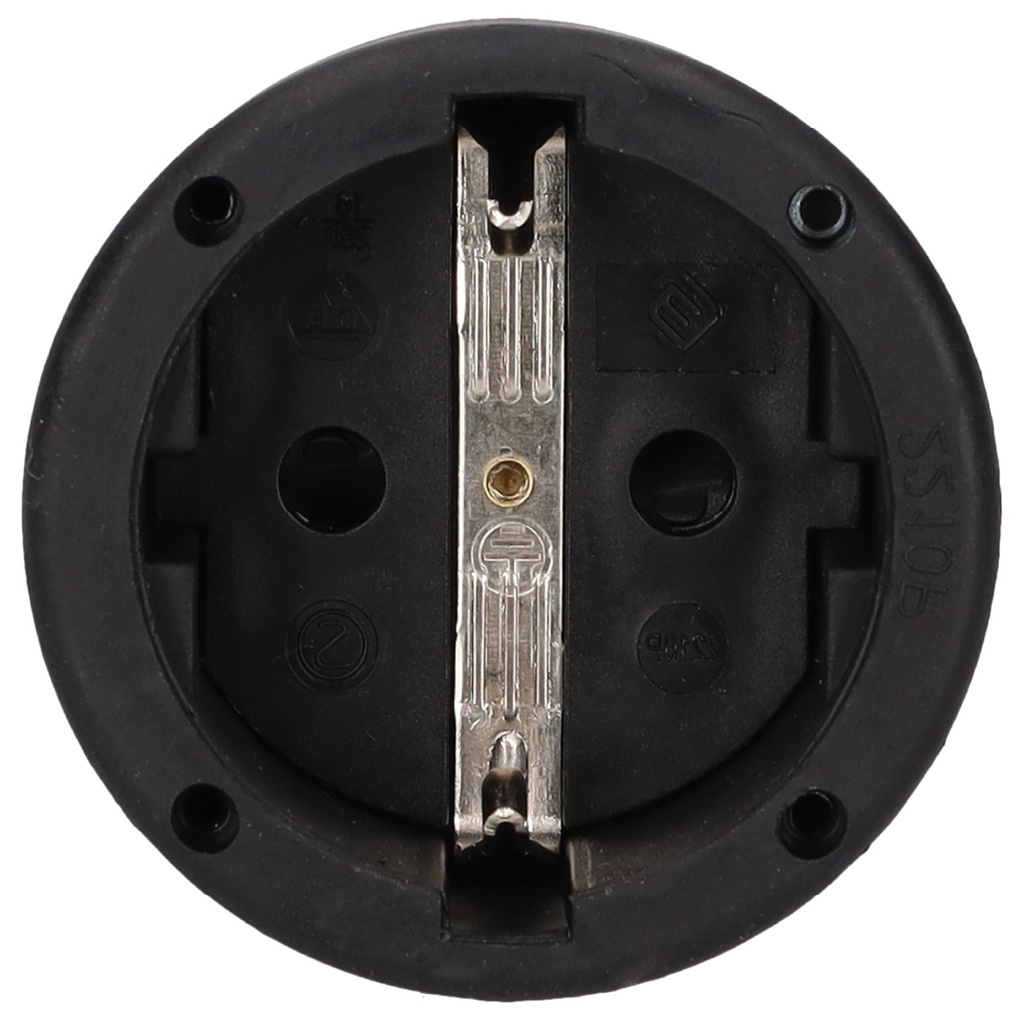 Base aerea e.cable recta 4.8mm Negro -8u caja