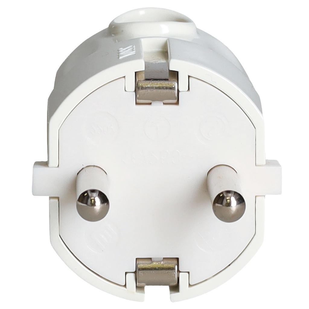 Clavija bipolar cable lateral 4.8mm Blanco-12u caja