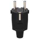 Clavija bipolar e.cable recta 4.8mm Negro-10u caja